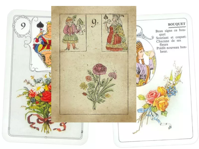 3 cards of the bouquet in different style