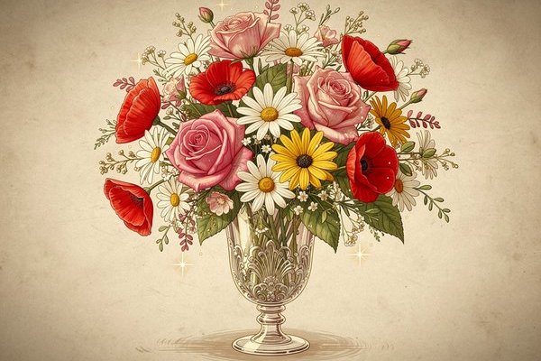 a bouquet to illustrate the little lenormand game